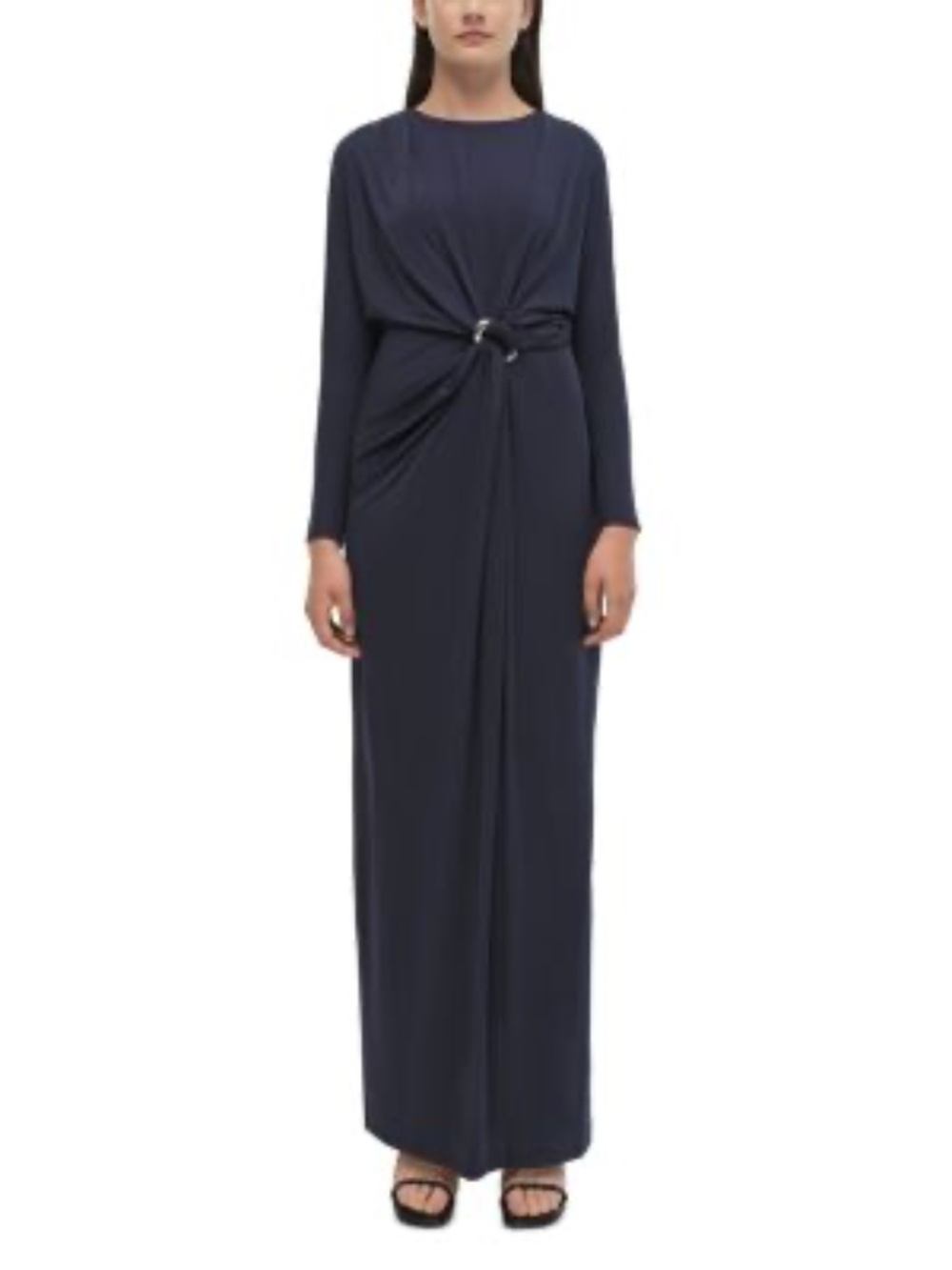 NWT Simkhai Midnight Draped Jersey Midi Dress Sz 2